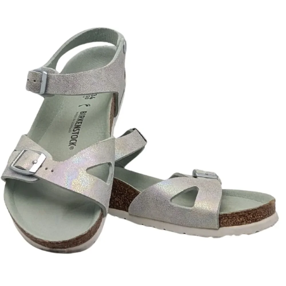 Birkenstock Rio Kids Shimmer Silver Sandals Size Kids 34 / Bid Kids 3-3.5